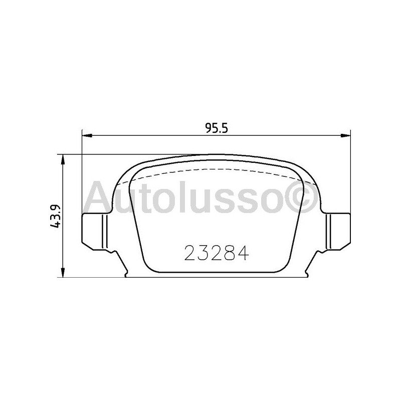 Rear brake pads for the Mitos fitted with the standard braking system.